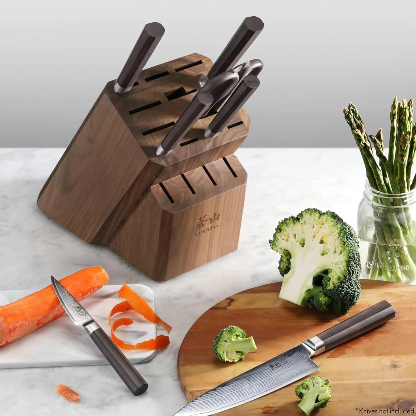 Cangshan Empty Knife Block, 16-Slot Organizer (Maple Wood)