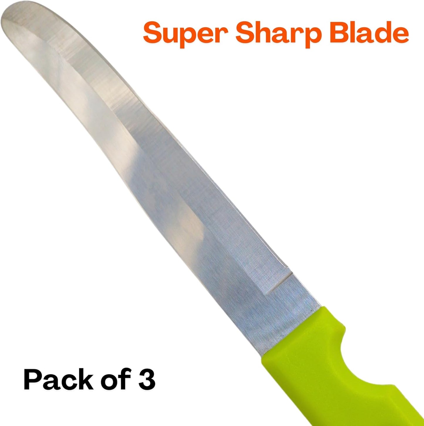 Round Tip Knife, Blunt Knife, Rounded Tip Knives for Cutting Fruit and Vegetable, Smooth Sharp Blade, Safety Knifes (Yellow)