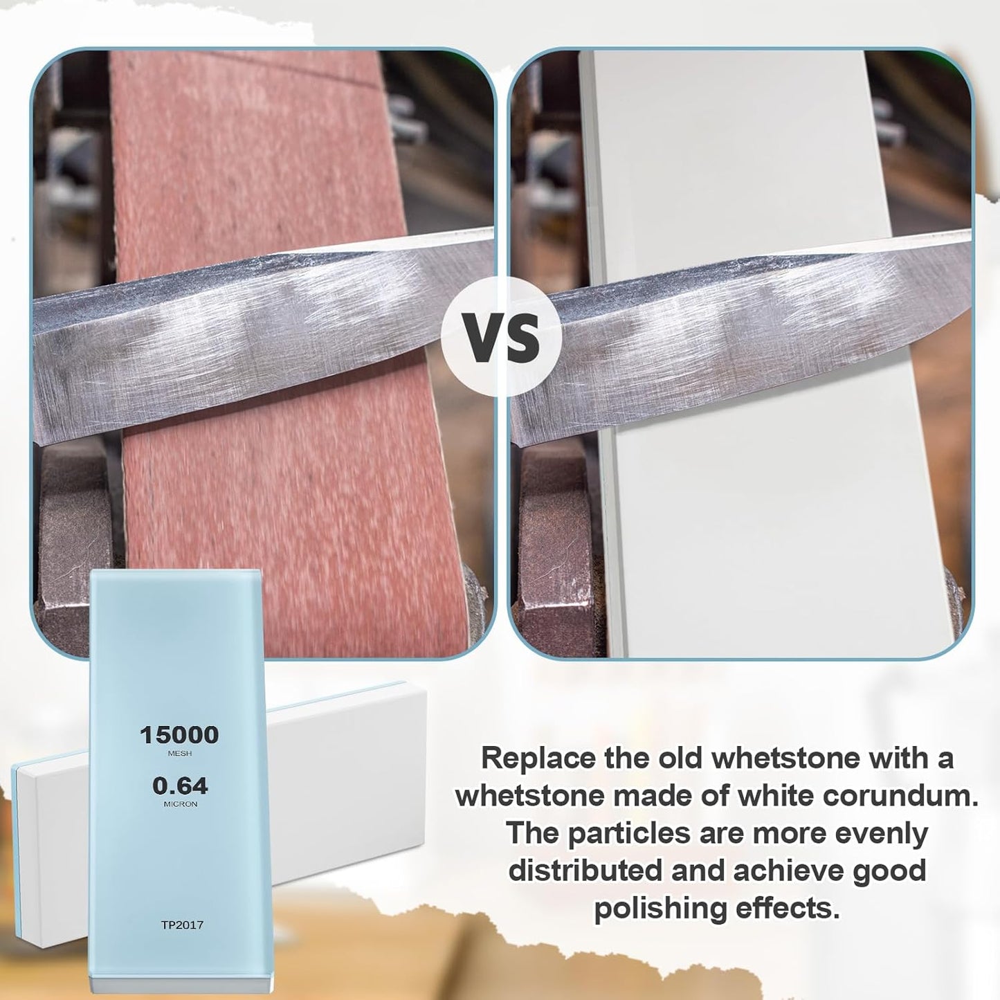 WILLBOND 15000# Glass Whetstone Knife Sharpening Stone 2 3/4" W x 8 3/4" L Sharpening Stone Whetstone Grit Single Side 0.2" Thick Wet Honing Knife Sharpener Oilstone for Straight Razors Plane Blades
