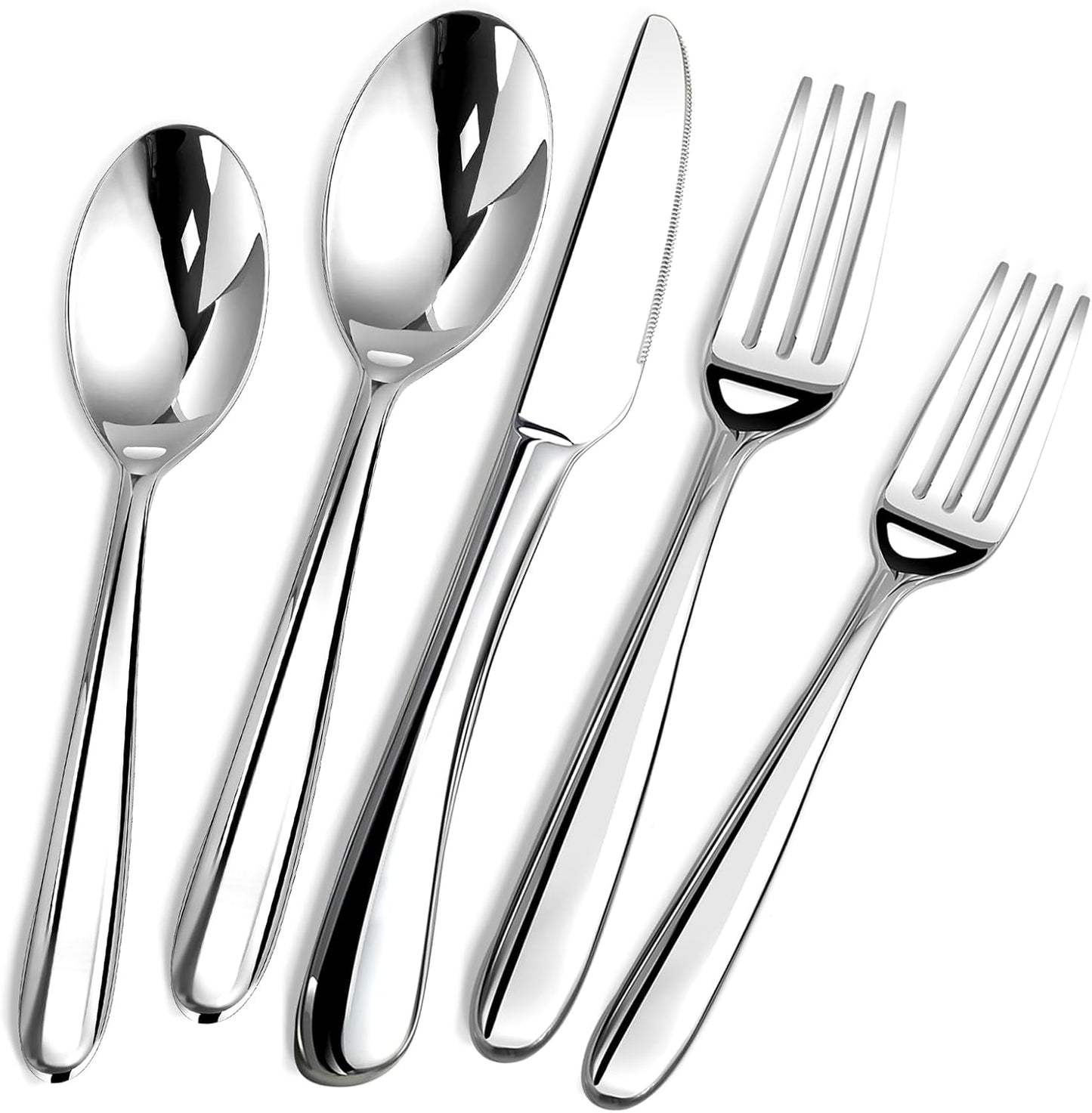 Silverware Set for 8, 40 Piece Heavy Duty Stainless Steel Flatware Utensils Cutlery Set Including Steak Knife Fork and Spoon, Dishwasher Safe, Gift Package for Wedding Housewarming