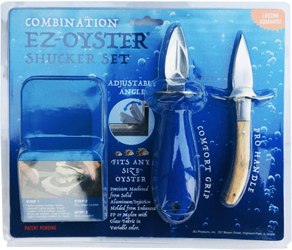 J&J Products The EZ - Oyster Variable Angle Opener Shucking Tool made from Recycled Ocean Bound Plastic (1, Blue)