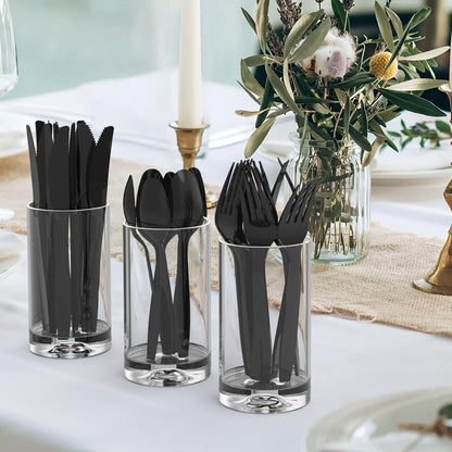 Dealusy 360 Count Extra Heavy Duty Clear Plastic Knives Disposable, BPA-Free, Heat Resistant, Solid and Durable Disposable Knives Bulk, Premium Plastic Knives heavy duty for Party Supply