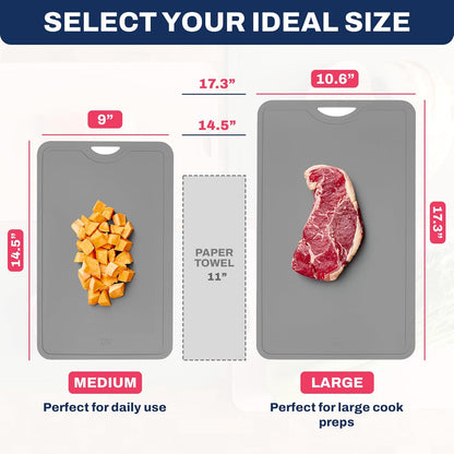 TPU Cutting Board Flexible Mat, 14.5" x 9" Nonslip Korean Cutting Board for kitchen, BPA Free Flexible Chopping Board, TPU Material Double-sided Dishwasher Safe