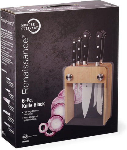 Mercer Culinary 8-Piece Renaissance Board 7 Magnetic Knife Set, 14 1/8 x 10 1/4, Stainless Steel