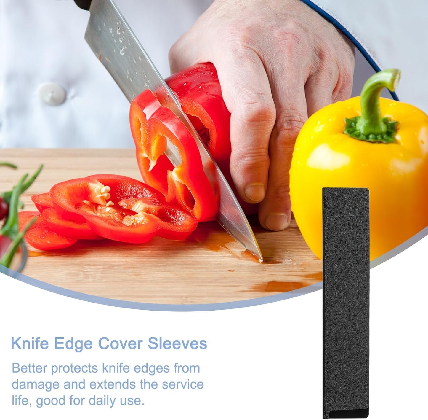 uxcell 3Pcs Knife Edge Guards 5.9"x1" ABS Knife Cover Sleeves Knife Case Blade Protector Universal Knife Sheath for Home Kitchen Knife