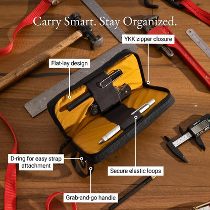 LOCHBY® Venture Pouch | Multipurpose Tactical Tool Bag | Water Resistant Waxed Canvas | Dual-Sided Zipper Pouch | for Motorcycle, Bike, EDC, Pen, Pencil, Art, Tech & Travel