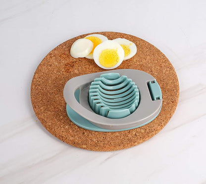 Ortarco Egg Slicer for Boiled Eggs Strawberry Cutter with Stainless Steel Wire （Green）
