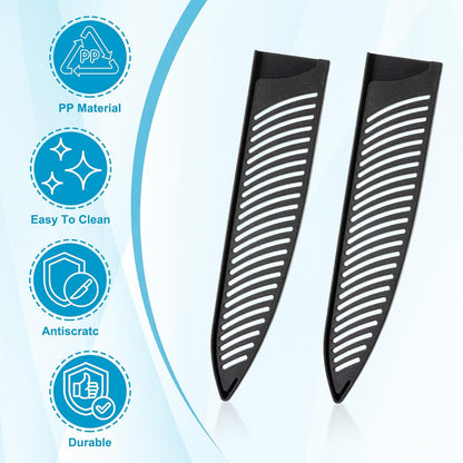 PATIKIL PP Safety Knife Cover Sleeves for 9.5" Chef Knife, 3 Pack Knives Edge Guard Blade Protector Universal Knife Sheath Portable for Kitchen, Black
