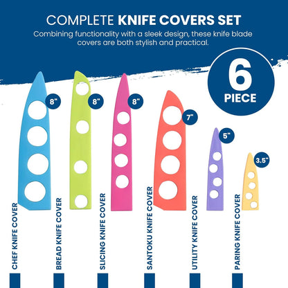 CHEF'S VISION Landscape Knife Blade Covers - Premium Kitchen Knife Guards - Protect your Knives With Stylish Knife Sheaths - Durable and Protective Knife Sleeves - Knives not Included