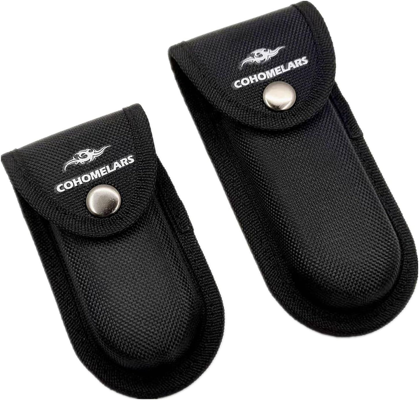 Multitool Belt Sheath for Leatherman, Gerber - Nylon Knife Pouch for Folding Knife - Snap Closure Knife Holder with Horizontally or Vertically Carry Belt Loop