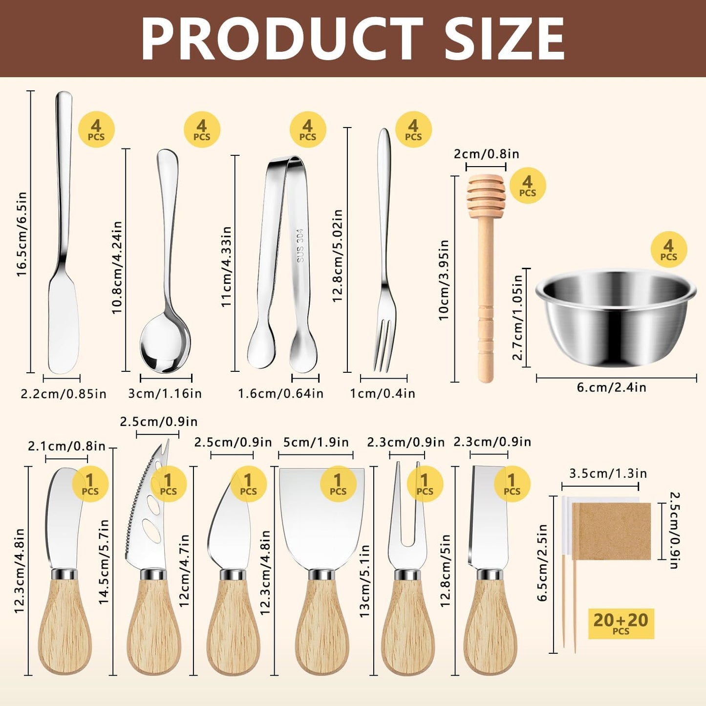 Charcuterie Boards Accessories Gold Charcuterie Utensils Cheese Butter Spreader Knife Set Small Serving Tongs Forks and Spoons Dipping Bowls Honey Dippers Toothpick Flags for Party Platter Appetizers