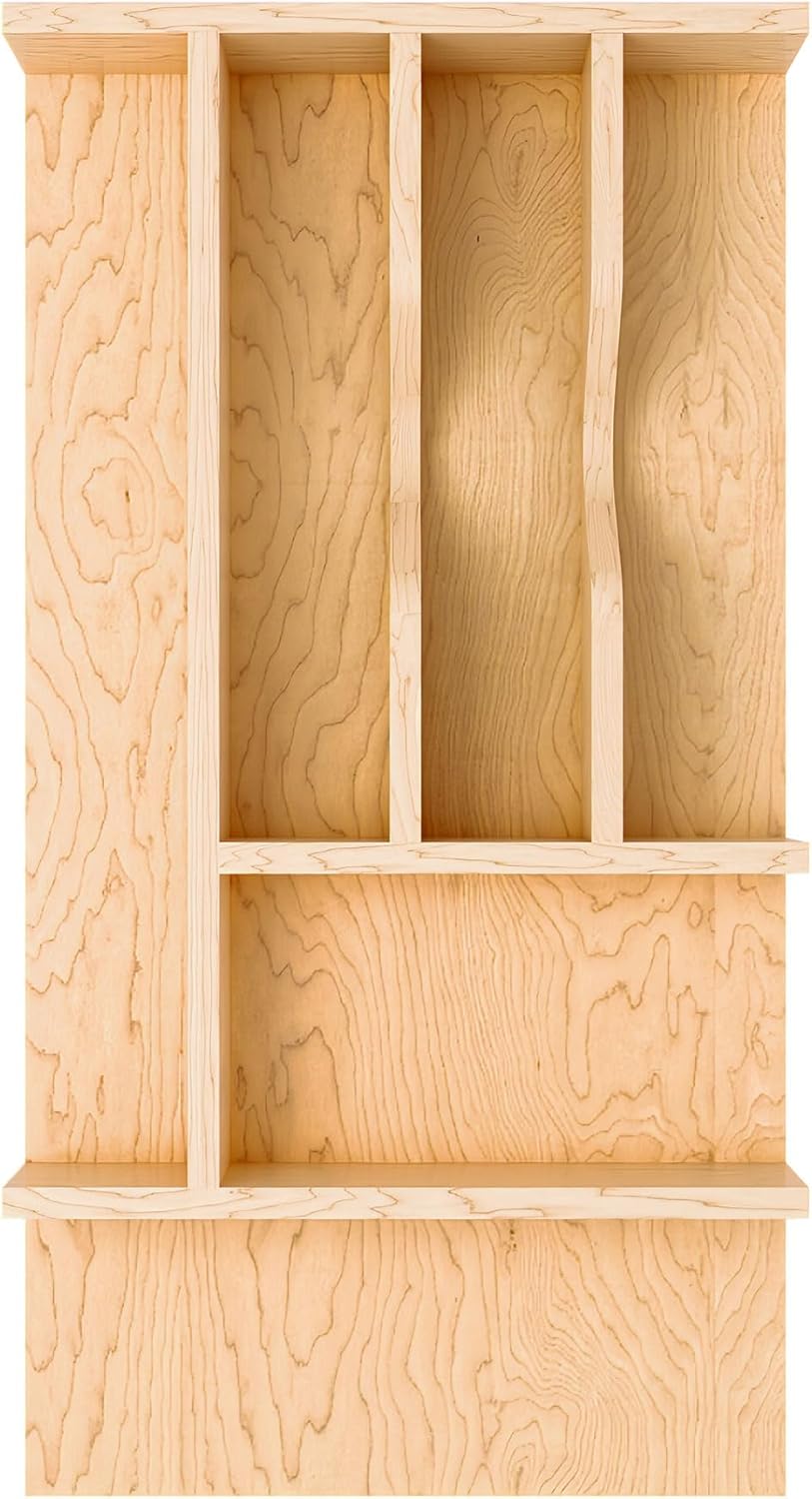 Rev-A-Shelf Natural Maple Right Size Utensil Insert Home Storage Kitchen Organizer 7 Compartment Drawer Accessory, 19 1/4" x 19 1/2", 4WCT-24SH-1