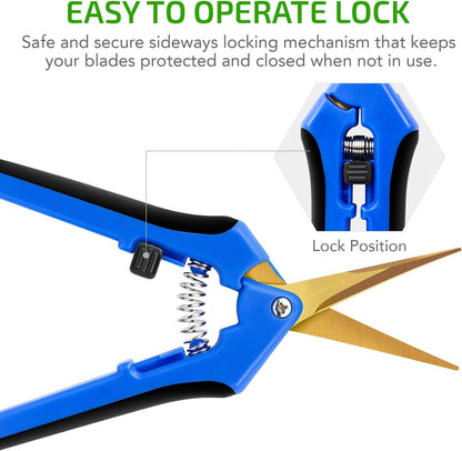 iPower 6.5 Inch Gardening Hand Pruner Pruning Shears Trimming Scissors with Straight Stainless Steel Blades for Bonsai, Herb, Bud, Hedge, 4-Pack, Yellow