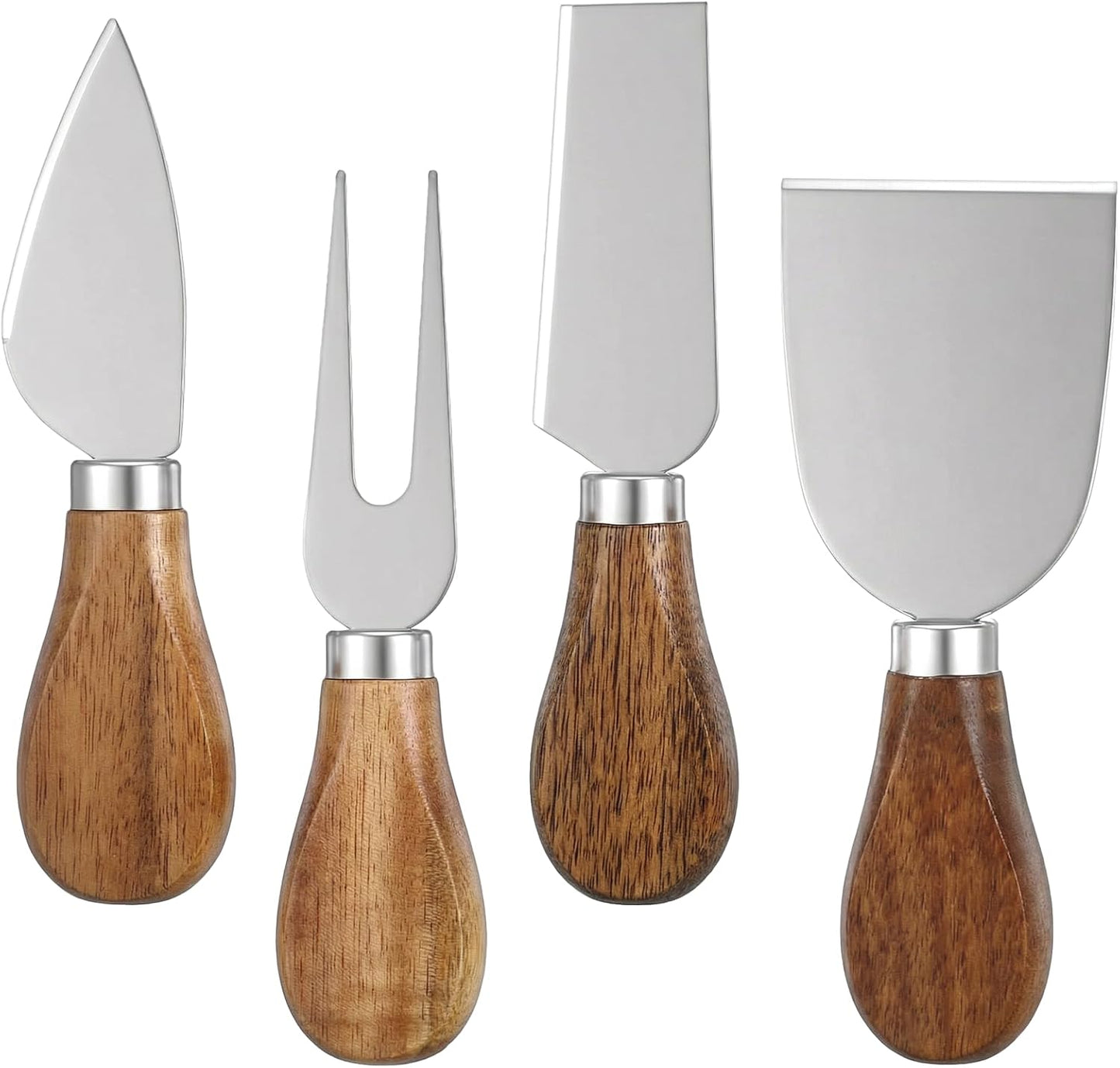 4Pcs Cheese Knives Set, Cheese Knives for Charcuterie Board, Stainless Steel Cheese Tools Including Knife, Fork, Slicer, Spreader for Party and Holiday Charcuterie Boards Accessories