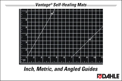 Dahle Vantage 10680 See-Through Premium Self-Healing Cutting Mat, 9"x12", 1/2" Grid, 5 Layers for Max Healing, Perfect for Crafts & Sewing, Clear