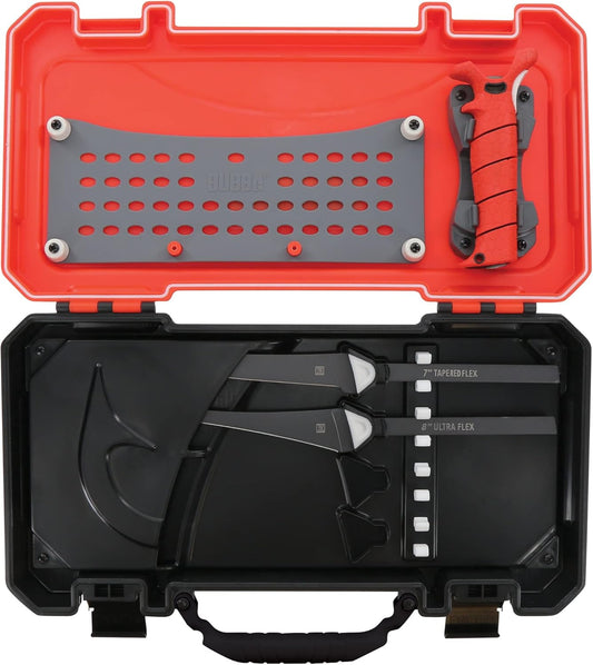 BUBBA Multi-Flex Interchangeable Blade Kit, with Non-Slip Grip Handle, 2 Ti-Nitride S.S. Coated Non-Stick Blades and Case for Fishing