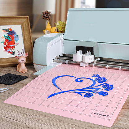 REALIKE 12x12 Lightgrip Cutting Mat Compatible with Cricut Maker 3/Maker 4/Maker/Explore 3/4/Air 2/Air/One(3 Mats), Gridded Adhesive Non-Slip Cut Mat for Crafts, Quilting, Sewing and All Arts