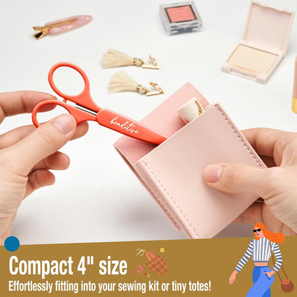 Beaditive High Precision Detail Scissors Set (2-Pc) Sharp, Fine Tips | Paper Cutting, Scrapbooking, Sewing, Crafting | Stainless Steel | Protective Cover (Pastel)