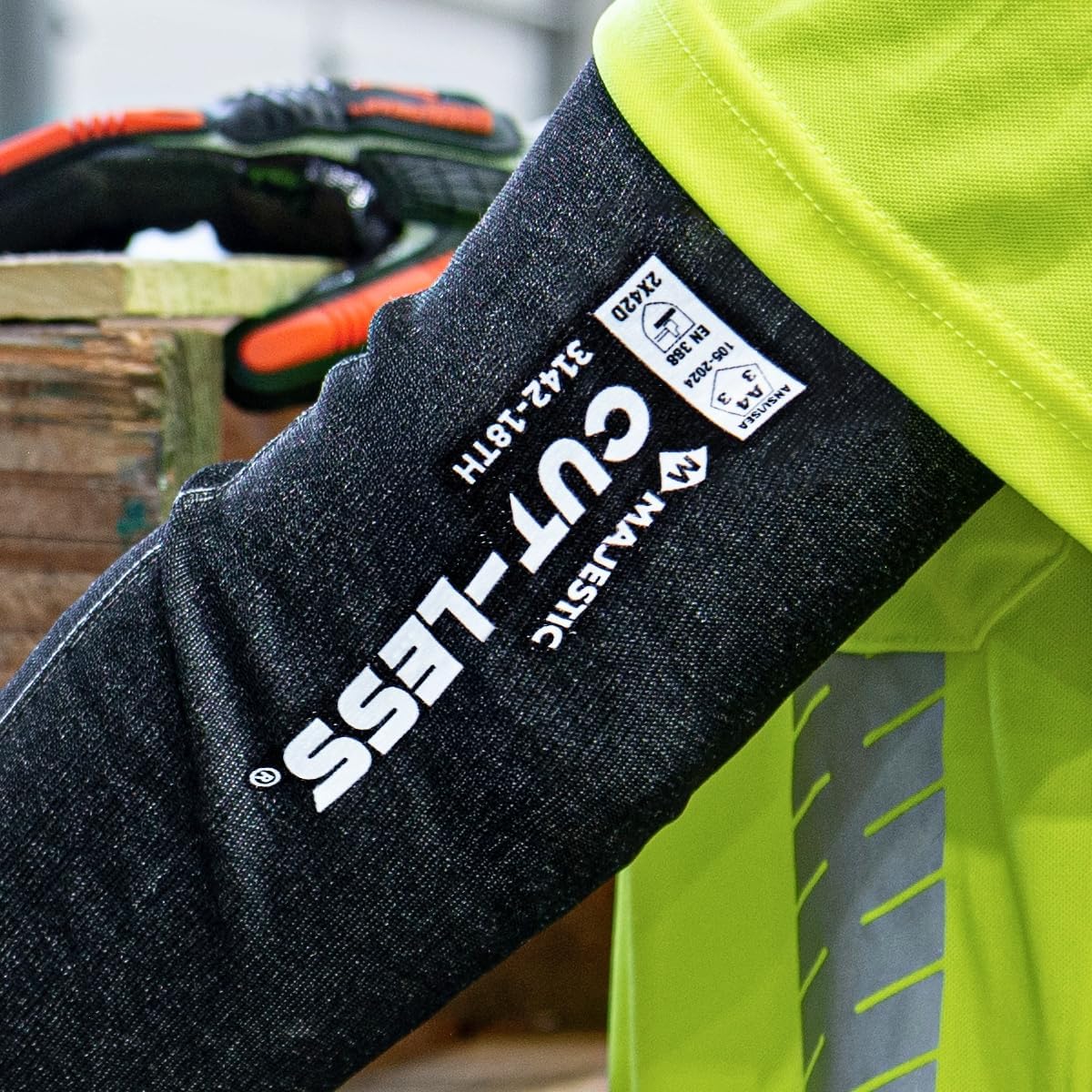 Majestic Glove Cut-Less Korplex Cut Resistant Sleeves w/Thumb Hole, Provide Arm and Wrist Protection