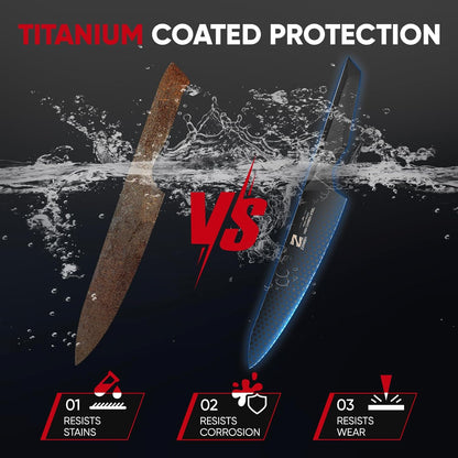 【Exclusive】 Gyuto Knife, 8 Inch Japanese Chef Knife, Handmade Forged 5-Layer VG10 High Carbon Steel, Hammered Finish Rust-Resistant Blade, Ergonomic Sandalwood G10 Handle Kitchen Knife with Gift Box