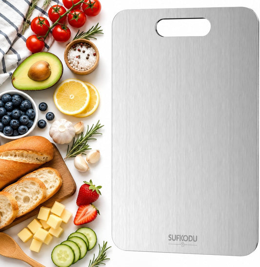 Titanium Cutting Board Set of 3, Titanium Cutting Boards for Kitchen, 100% Double-Sided Titanium Cutting Boards, Separate Raw and Cooked Food Areas, Non-Toxic, Dishwasher Safe (S+ M + L)