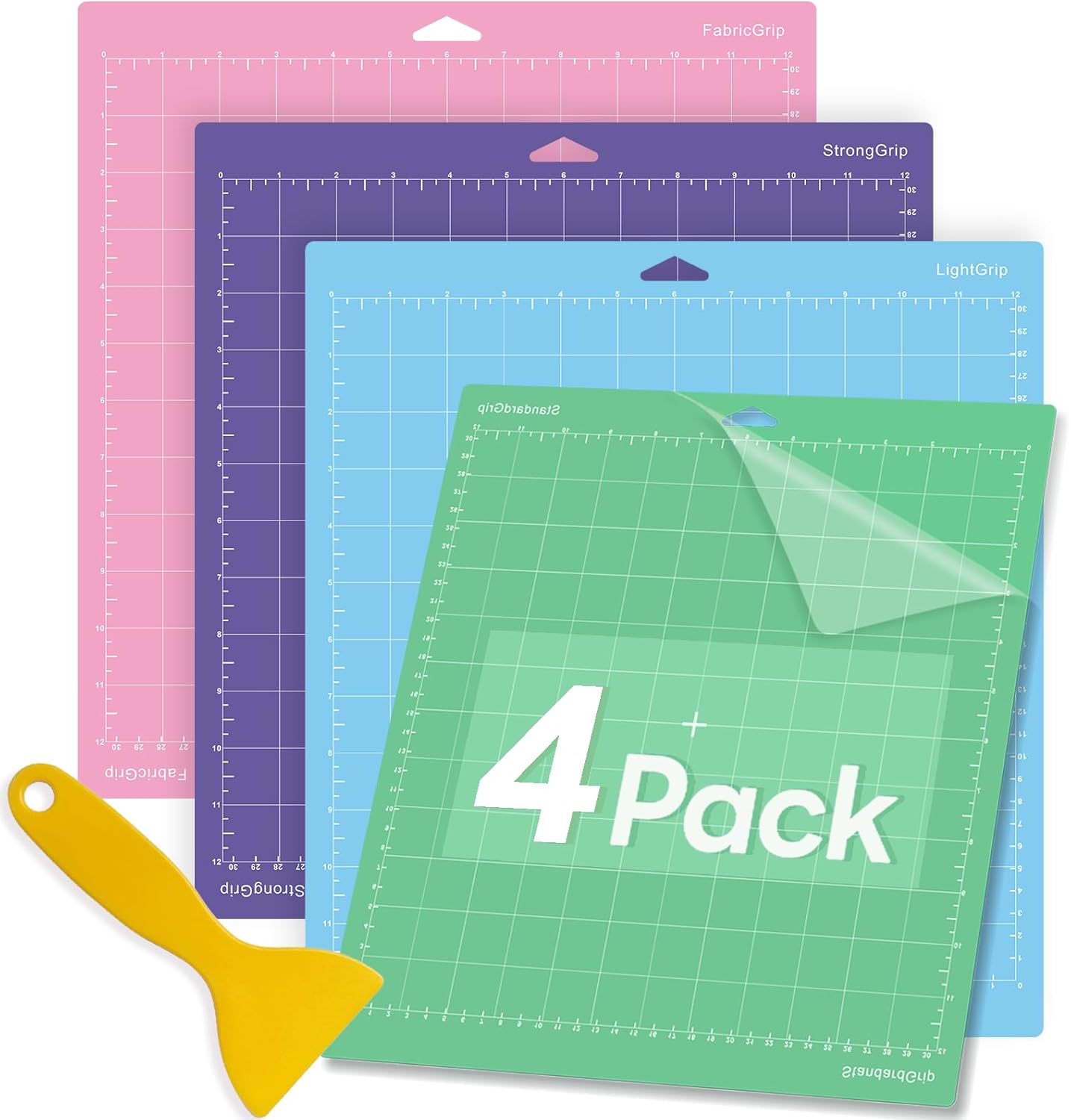 Cutting Mat for Cricut,12x12 inch 4 Pack Variety Cutting Mats LightGrip,Replacement Accessories for Cricut Maker 3/Maker/Explore 3/Air 2/Air/One