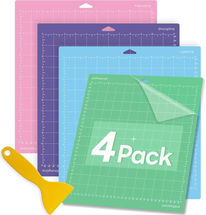Cutting Mat for Cricut,12x12 inch 4 Pack Variety Cutting Mats LightGrip,Replacement Accessories for Cricut Maker 3/Maker/Explore 3/Air 2/Air/One