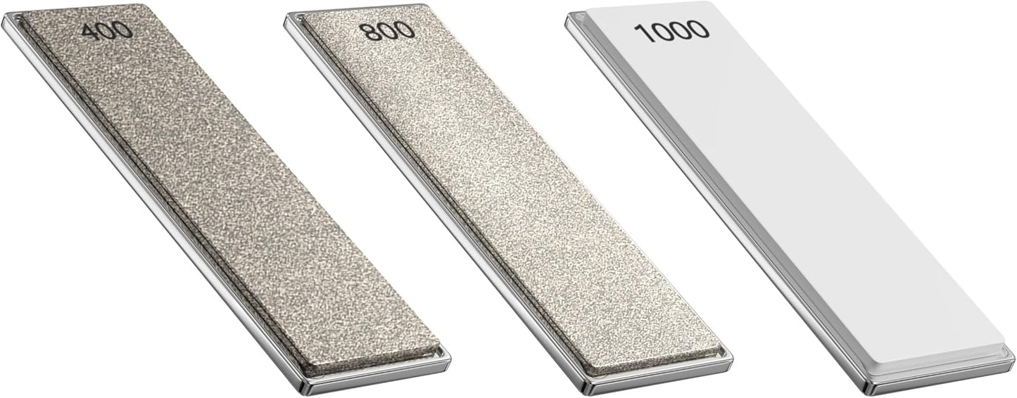 3000 & 6000 Grit Whetstone Plates Set – Extra Fine Corundum Sharpening Stones – Includes Leather Strop & Cleaning Eraser - Compatible Only with Parkway Home Adjustable Rolling Knife Sharpener