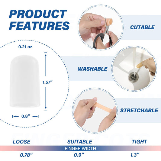 Gel Finger Cots Protectors, Silicone Fingers Covers Bandages Caps Sleeves for Fingertip Thumb Protection, Ideal for Trigger, Arthritis, Cracking, Blisters, Callus, Hangnail & Pain Relief (Nude, M, 10PCS)