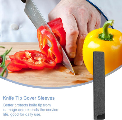 uxcell 2 Pcs Knife Tip Guards 6.5"x 2" ABS Knife Cover Sleeves Knife Case Blade Protector Universal Knife Sheath for Home Kitchen Knife, Black
