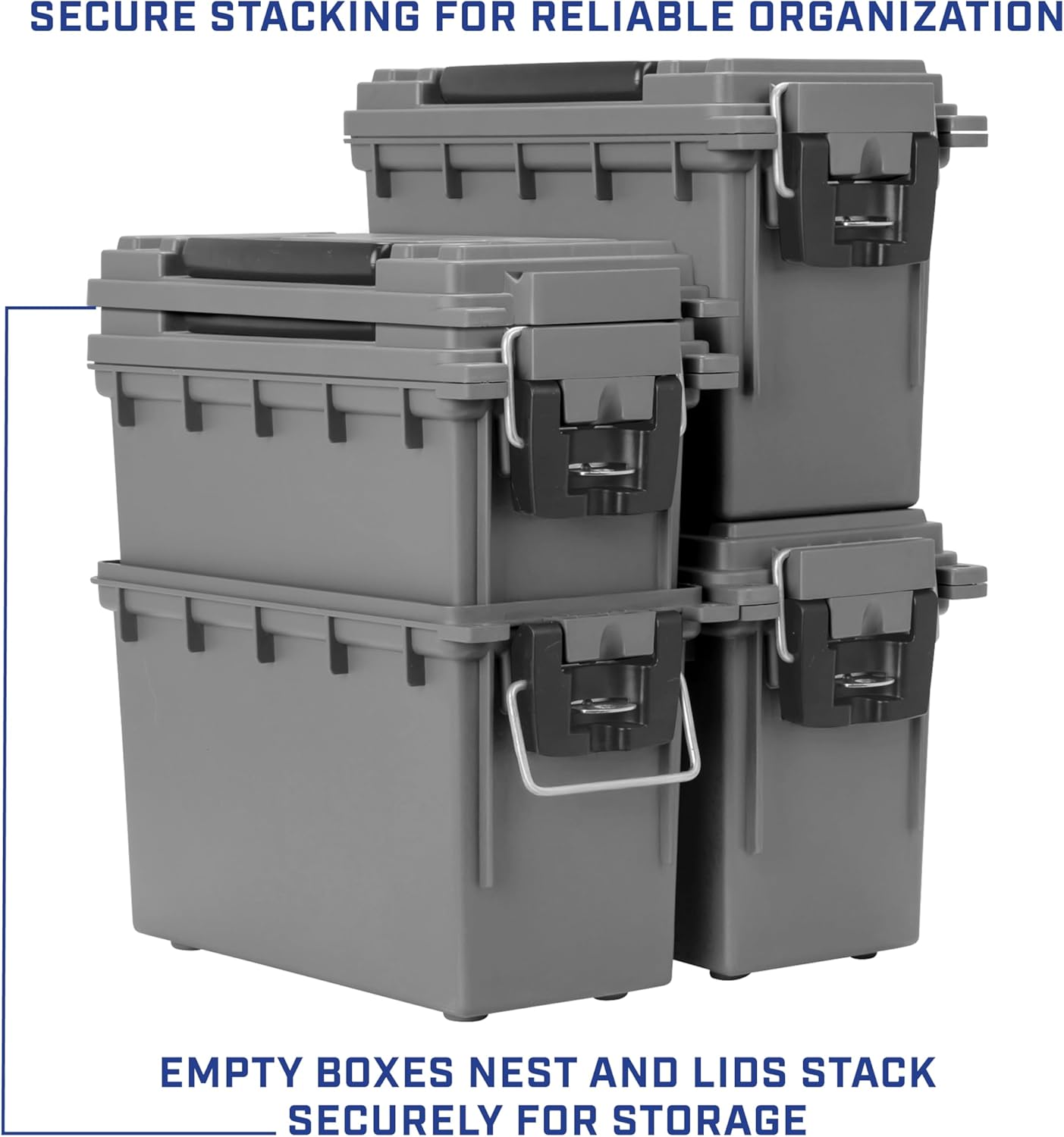 Sheffield 12629 Ammo Storage Box, Mothers Day Gifts for Mom,.30 Cal Field Boxes, Lockable Storage Box with Handle, Secures Hunting Gear, Supplies, and Bullets, Made in USA