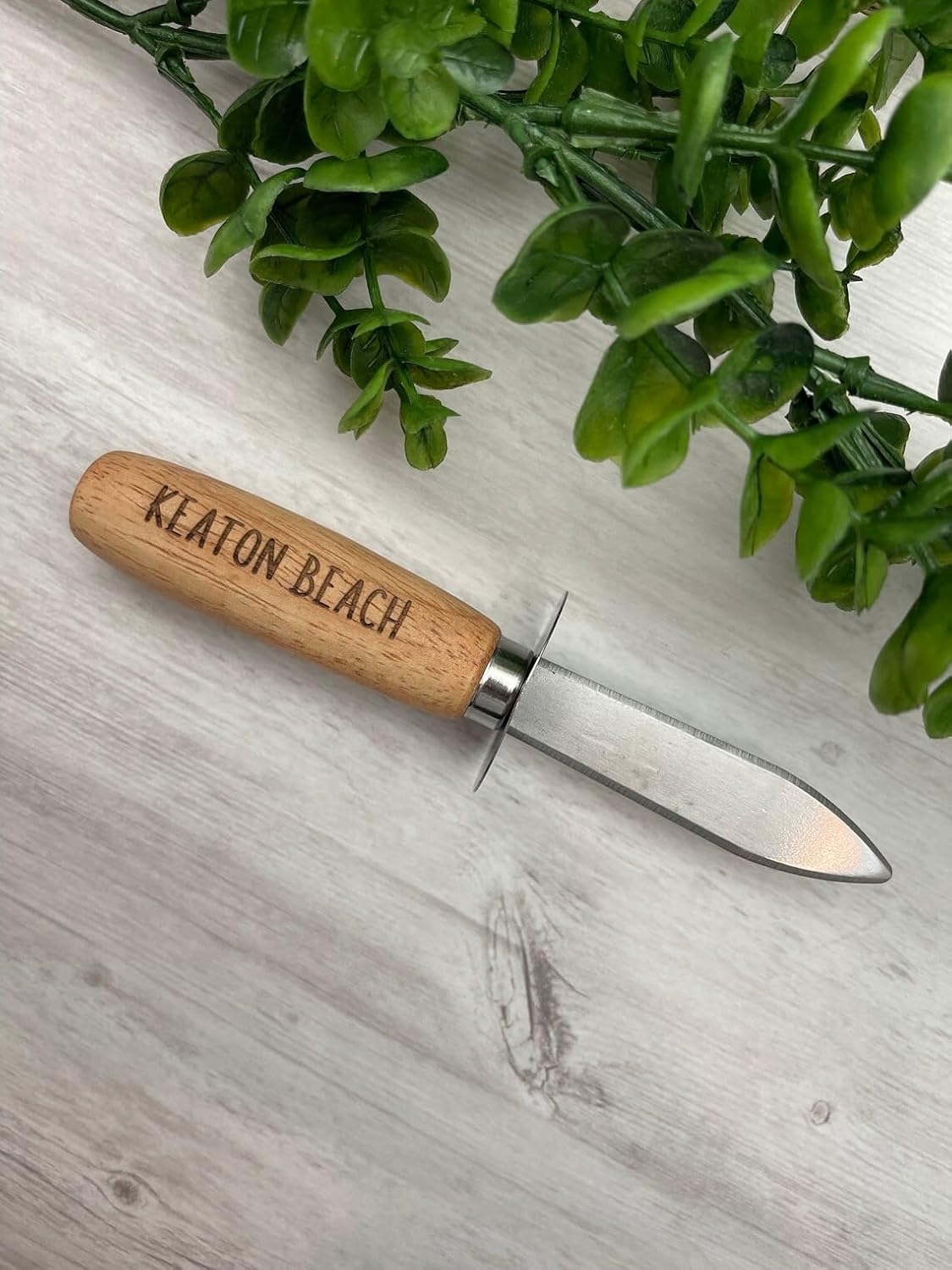 Personalized Oyster Knife – Engraved Wooden Handle, Stainless Steel Oyster Shucking Knife, Seafood Tool