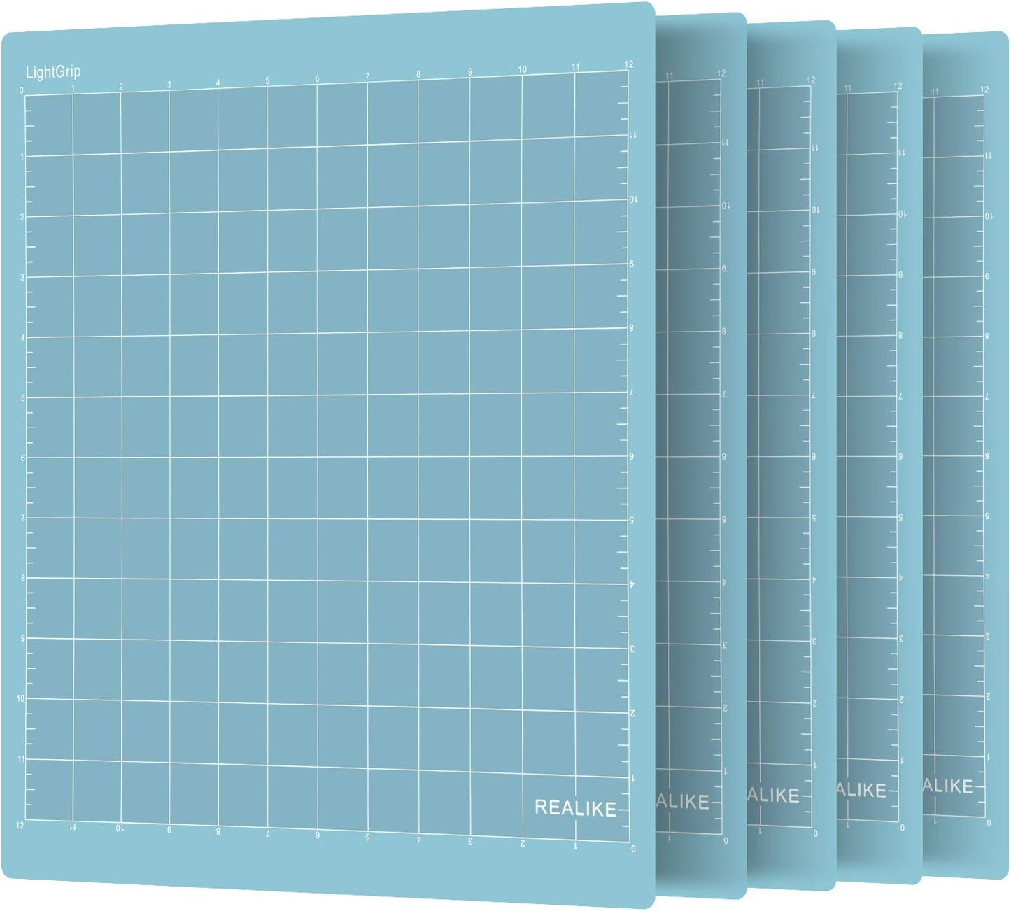 REALIKE 12x12 Lightgrip Cutting Mat Compatible with Cricut Maker 3/Maker 4/Maker/Explore 3/4/Air 2/Air/One(3 Mats), Gridded Adhesive Non-Slip Cut Mat for Crafts, Quilting, Sewing and All Arts