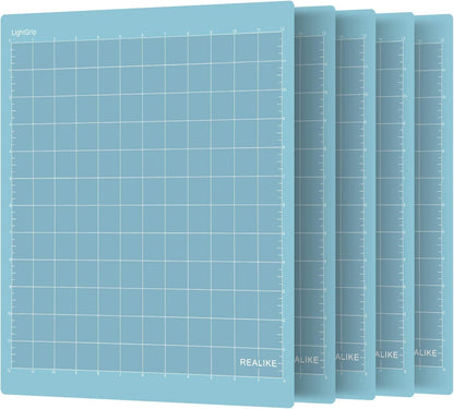 REALIKE 12x12 Lightgrip Cutting Mat Compatible with Cricut Maker 3/Maker 4/Maker/Explore 3/4/Air 2/Air/One(3 Mats), Gridded Adhesive Non-Slip Cut Mat for Crafts, Quilting, Sewing and All Arts