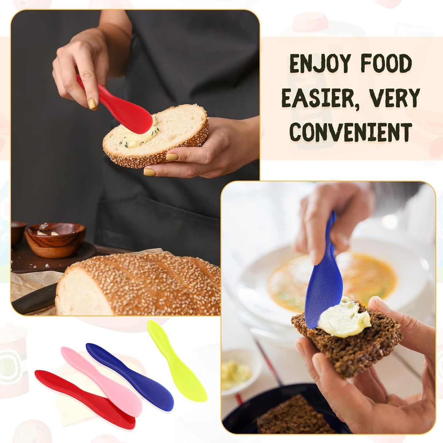 16 Pcs Plastic Butter Knife Spreader, Multi Purpose Plastic Butter Spreading Spreader Knife, Kitchen Frosting Knives for Cheese Cream Icing, Lime Green Red Pink Blue