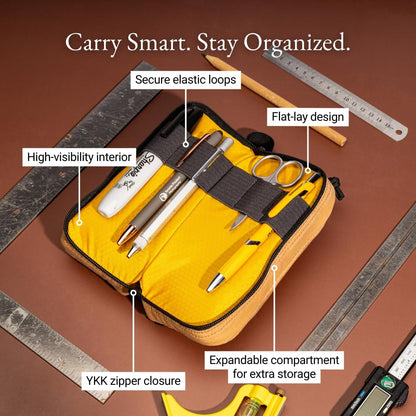 LOCHBY® Venture Pouch | Multipurpose Tactical Tool Bag | Water Resistant Waxed Canvas | Dual-Sided Zipper Pouch | for Motorcycle, Bike, EDC, Pen, Pencil, Art, Tech & Travel
