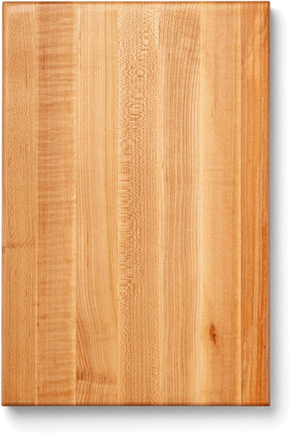John Boos R-Board Series Rectangular Wooden Maple Cutting Board 20”x15” – 1.5” Thick, 12-lb Reversible Butcher Block with Edge-Grain & Finger Grips – Made in the USA