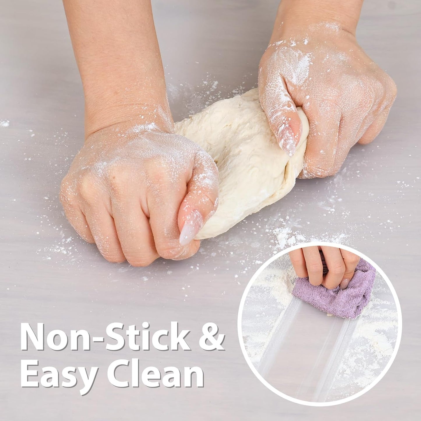 Thick Silicone Counter Mat Large 23.4"by15.6", Heat Resistant Mat for Kitchen Table/Countertop Protector/Non Stick Pastry Baking Placemats, Silicone Pad for Crafts Kids, Super Kitchen Clear