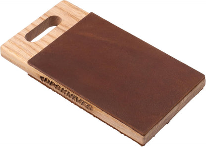 BPSKNIVES Knife Polishing Board for Careful Blade Polishing and Final Edge Refinement, Leather Strop with Polishing Compound for Knife Maintenance
