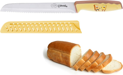 Bread Knife, Ohola 8 inch Serrated Bread Knife for Homemade Bread, Bread Cutter for Slicing Bagels, Cake (Latest Fun Design)
