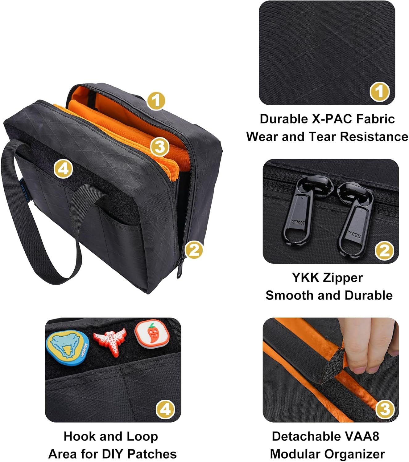 VIPERADE VE40 Knife Display Case with 40 Slots, Folding Knives Storage Holder, Knife Collection Carrier Bag for Folding Knives Flashlights Multitools