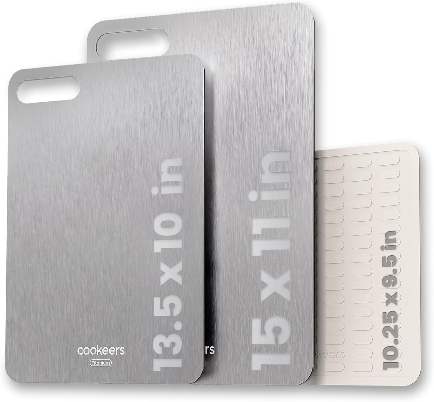 Titanium Cutting Board for Kitchen, 11.5"L x 8"W Small Metal Non Toxic Cutting Boards Dishwasher Safe, Chopping Board for Meat, Fruit, Vegetables, Outdoor, Camping (No Mat)