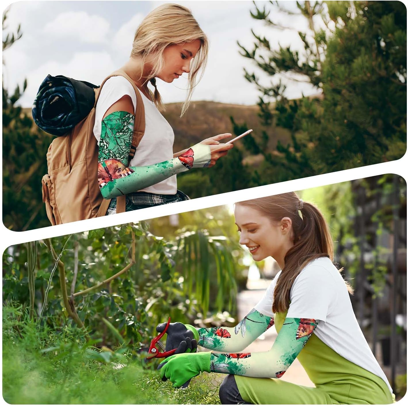 YPHCDO Gardening Sleeves Farm Sun Protection Arm Cooling Sleeves Thorn Proof Garden for Women Men with Thumb Hole