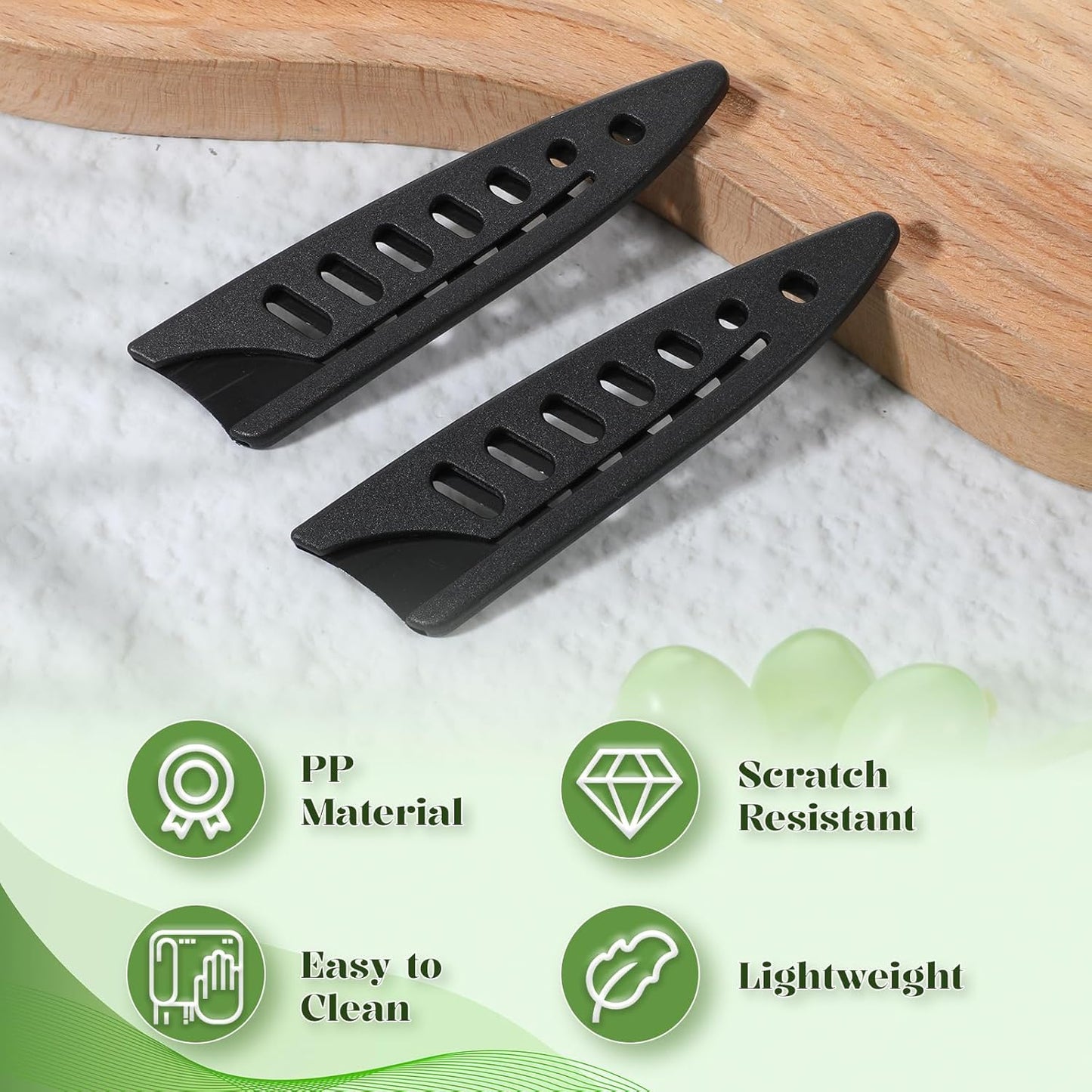 2 PCS Black Knife Sheaths for Kitchen Knives, Safety Knifes Cover Sleeves Universal Plastic Knifes Sheath Portable Blade Protector for 3.9 Inch Paring Knife, Paring Utility Bread Chef