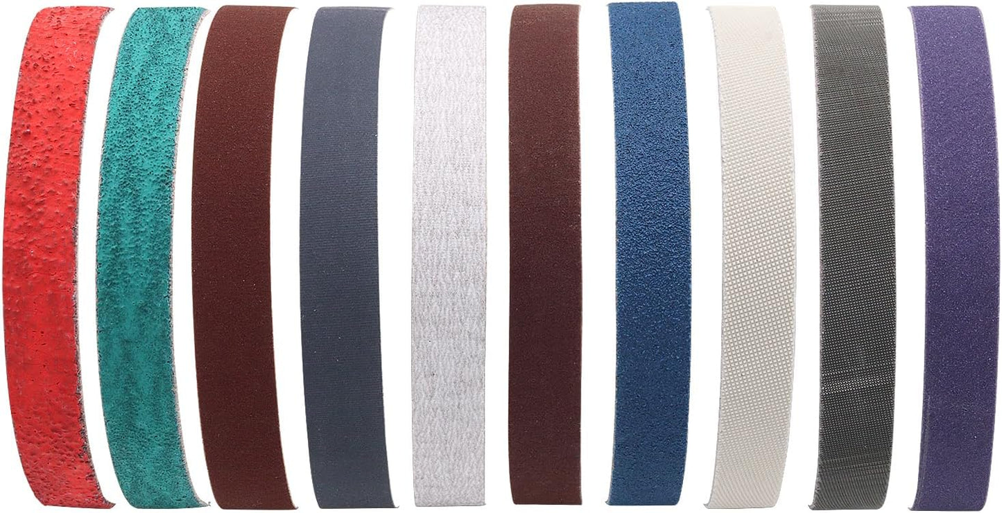 1 x 18 Inch Sanding Belts,Knife Sharpening Belt Kit Fits Work Sharp Blade Grinder Attachment of Ken Onion Edition Knife & Tool Sharpener,2 PCS Each of 120, 240, 400, 600,1000 2500 Grits,12-Pack