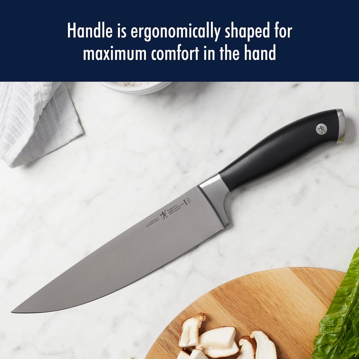 HENCKELS Silvercap Razor-Sharp 3-Piece Kitchen Knife Set, Chef Knife, Paring Knife, Utility Knife, German Engineered Informed by 100+ Years of Mastery