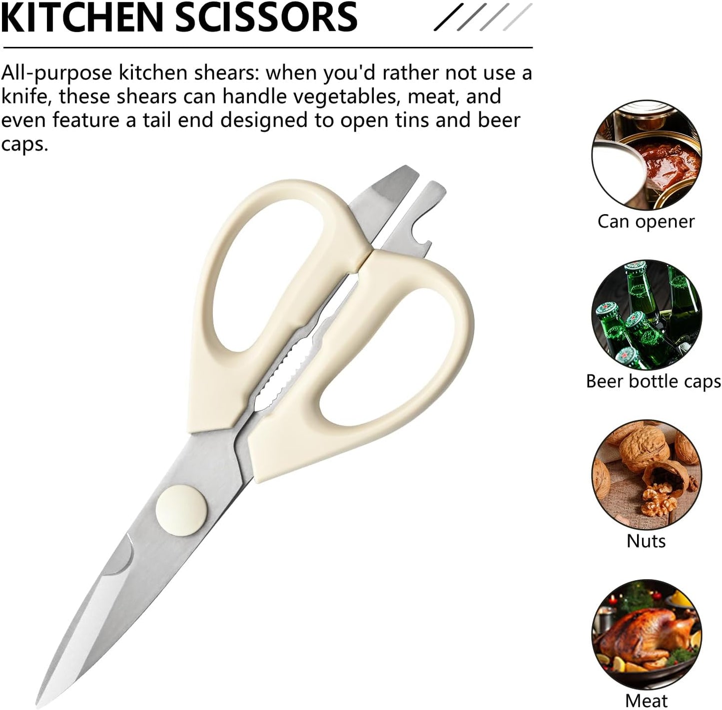 14-Piece Kitchen Knife Set with Detachable Block, High Carbon Stainless Steel Dishwasher Safe Knives, Includes Chef, Santoku, Bread, Steak Knives for Home Kitchen,White