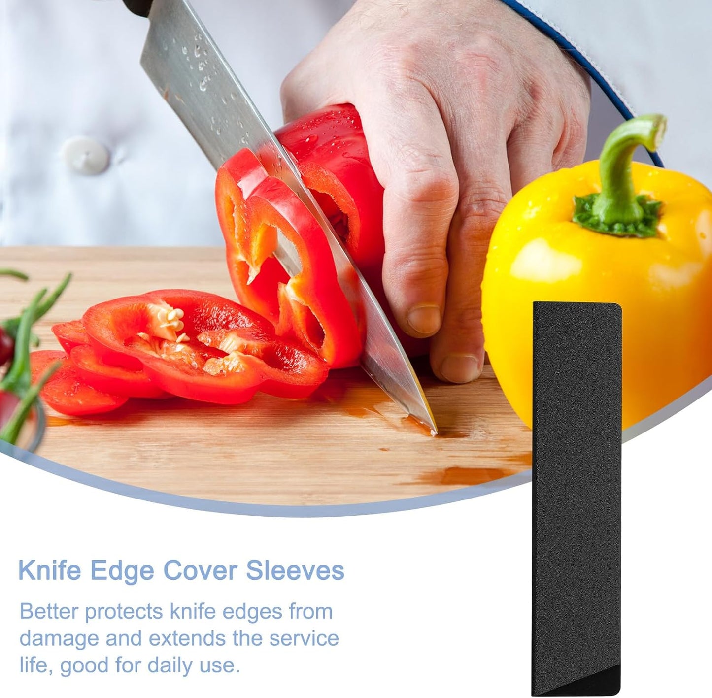 uxcell 3Pcs Knife Edge Guards 5.9"x1" ABS Knife Cover Sleeves Knife Case Blade Protector Universal Knife Sheath for Home Kitchen Knife