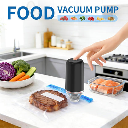 Handheld Vacuum Sealer, Sous Vide Vacuum Pump, Rechargeable Hand Held Vacuum Sealer for food Storage, Camping, Sous Vide, Reusable Vacuum Bags Compatibility, White(Pump Only)