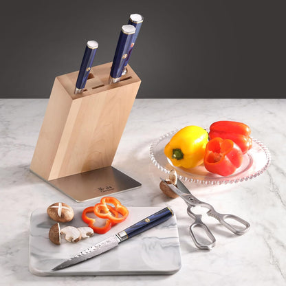 Cangshan KITA Series 12-Piece Knife Block Set, HUA Ash Wood Block, 501790 (Blue, 12pc)